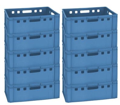 10 Stück Lagerbehälter Regalkasten Box 60 x 40 x 20 cm E2 Blau NEU Gastlando