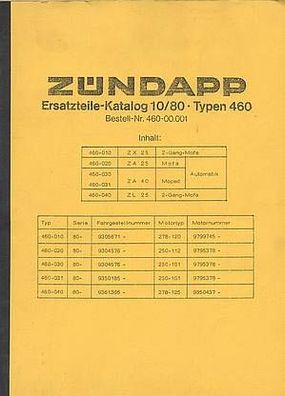 Ersatzteil Katalog Zündapp, Motorrad, Oldtimer