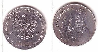 10000 Zloty Münze Polen Pabst Johannes Paul II.1987