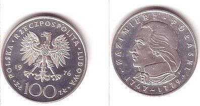 10000 Zloty Silber Münze Polen Kazimierz Pulaski 1976