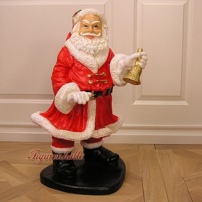 Weihnachtsmann Skulptur Glocke Deko Santa Außendekoration Advent Nikolaus Figur