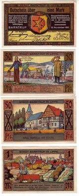 4 Banknoten Notgeld Stadt Barntrup in Lippe 1921