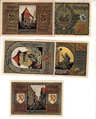 5 Banknoten Notgeld Stadt Schleusingen 1921