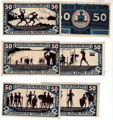 6 Banknoten Notgeld Stadt Plön 1921