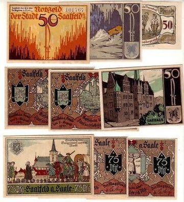 9 Banknoten Notgeld Saalfeld a. Saale 1921