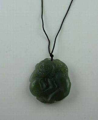 Jade Carving Anhänger Affe Amulett