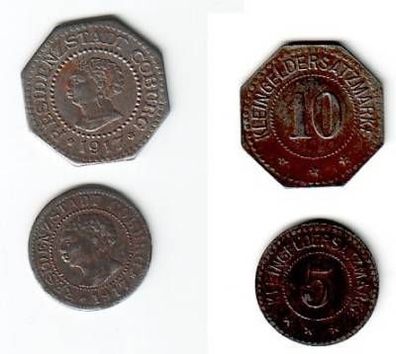 5 und 10 Pfennig Münzen Fe Notgeld Stadt Coburg 1917