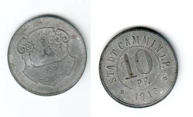 10 Pfennig Münze Zink Notgeld Stadt Cammin i.P. 1918
