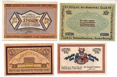 4 Banknoten Notgeld Gemeinde Leck um 1921