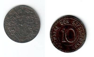 10 Pfennig Münze Eisen Straßenbahngeld Breslau