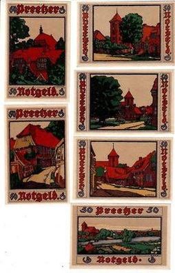 6 Banknoten Notgeld Stadt Preetz in Holstein 1921