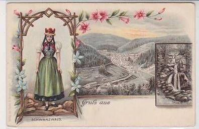 42693 Ak Lithographie Gruß aus Schwarzwald um 1900