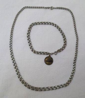 Halskette und Armband 835er Silber Länge 43 und 18 cm