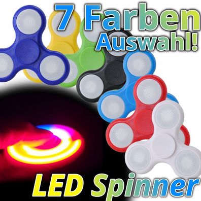 Turbo LED Fidget Spinner leuchtender Licht RGB Tri-Bar Fingerkreisel 3 Modi NEU