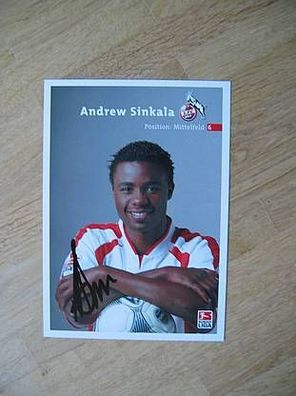 1. FC Köln Saison 03/04 Andrew Sinkala Autogramm