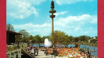 Postkarte- Hamburg IGA 1973 ( Parksee mit Bronzeplastik) neu