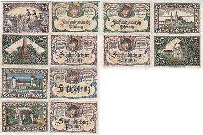12 Banknoten Notgeld Stadt Rheinsberg um 1921