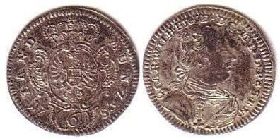 6 Kreuzer Silber Münze Brandenburg Ansbach 1753