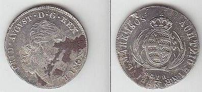 1/6 Taler Silber Münze Sachsen 1808