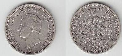1/3 Taler Silber Münze Sachsen 1858 F