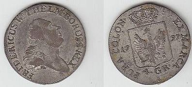 4 Groschen Silber Münze Preussen 1797 A