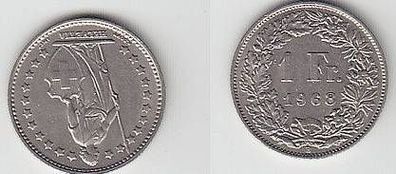 1 Franken Nickel Münze Schweiz 1968 ss+
