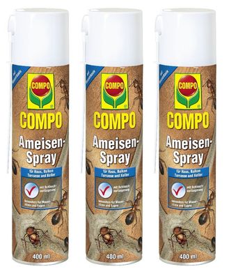 3 x COMPO Ameisen-Spray, 400 ml