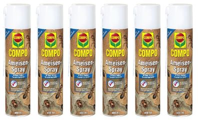 6 x COMPO Ameisen-Spray, 400 ml