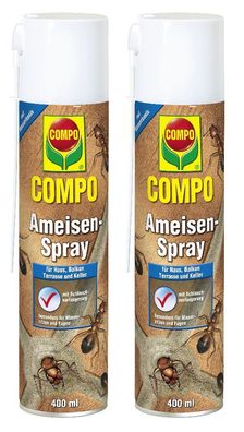 2 x COMPO Ameisen-Spray, 400 ml