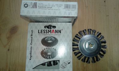 Lessmann Industrie Bürste Kegelbürste M 14 115 mm Stahldraht 0,5 mm Draht