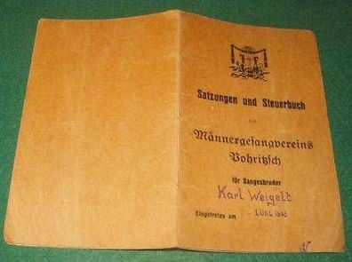 Satzung & Steuerbuch Männergesangverein Pohritzsch 1948