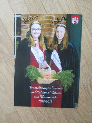 Wurzelkönigin Bardowick 2018/2019 Verena & Hofdame Valerie - handsignierte Autogramme