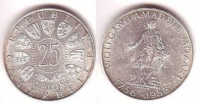 25 Schilling Silber Münze Österreich Mozart 1956