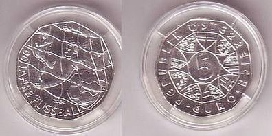 5 Euro Silber Münze Österreich 100 J. Fussball 2004