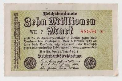 Infla Banknote 10 Millionen 22.8.1923 Rosenberg 105 e