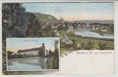 43839 Ak Höxter vom Felsenkeller, Schloss Corvey 1906