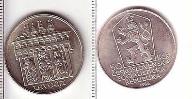 50 Kronen Silber Münze Tschechoslowakei 1986