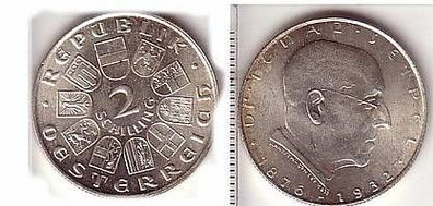 2 Schilling Silber Münze Österreich 1932 Ignaz Seipel