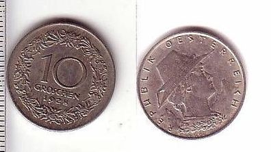 10 Groschen Nickel Münze Österreich 1928
