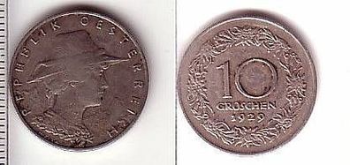 10 Groschen Nickel Münze Österreich 1929