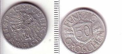 50 Groschen Aluminium Münze Österreich 1947