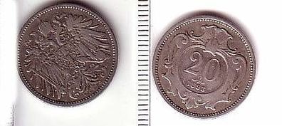 20 Heller Münze Österreich 1893