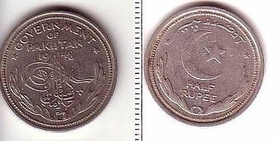 1/2 Rupie Nickel Münze Pakistan 1948