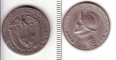 1/4 Balboa Nickel Münze Panama 1968