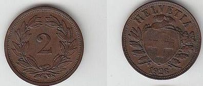 2 Rappen Kupfer Münze Schweiz 1926