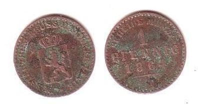 1 Pfennig Kupfer Münze Reuss jüngere Linie 1864 A