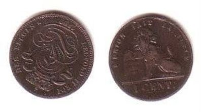 1 Centimes Kupfer Münze Belgien 1899