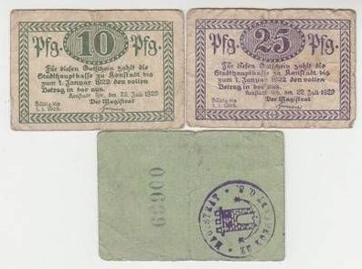 3 Banknoten Notgeld Konstadt in Oberschlesien 1920