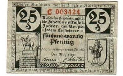 25 Pfennig Banknote Notgeld Stadt Zobten am Berge 1919