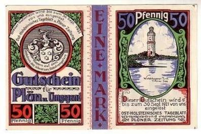Doppel Banknoten Notgeld Stadt Plön um 1921